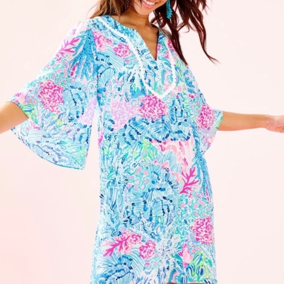 Lilly Pulitzer Delancey Dress Sink or Swim Flutter Butterfly Small - Picture 16 of 16